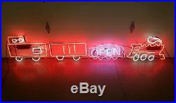 Vintage Railroad Large Train Neon Lighted Advertising Sign Works EXTREMELY RARE