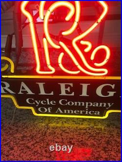Vintage Raleigh Cycle Company of America Bicycle NEON Dealer Sign PU Virginia