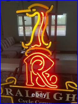 Vintage Raleigh Cycle Company of America Bicycle NEON Dealer Sign PU Virginia