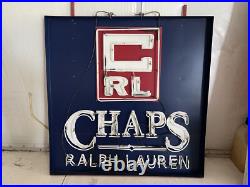 Vintage Ralph Lauren CHAPS Neon Sign 60x61 Rare Americana Store Display Vintage Ralph Lauren CHAPS Neon Sign 60x61 Rare Americana Store Display
