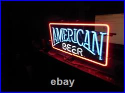 Vintage RareAMERICAN BEER NEON SIGN 120 volt Franceformer USA local pick only