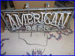 Vintage RareAMERICAN BEER NEON SIGN 120 volt Franceformer USA local pick only