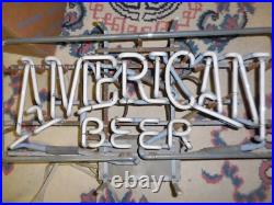 Vintage RareAMERICAN BEER NEON SIGN 120 volt Franceformer USA local pick only