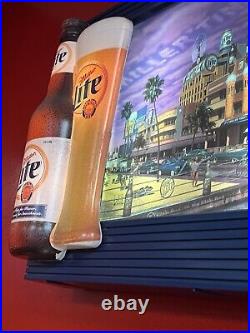 Vintage Rare For? Miller Lite Neon Light Sign Beer With Scrolling Background