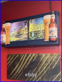 Vintage Rare For? Miller Lite Neon Light Sign Beer With Scrolling Background