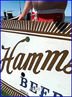 Vintage Rare Hamms Beer Porcelain Neon Large Sign 52X35