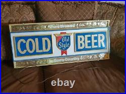 Vintage Rare Old Style Beer bar lighted sign neon display 1974 36x16x4 mancave