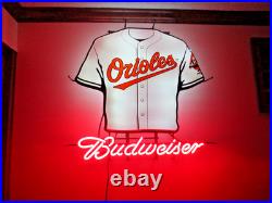Vintage Rare Original Budweiser Beer Orioles Baseball Lg Neon Advertising Sign