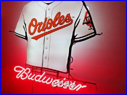 Vintage Rare Original Budweiser Beer Orioles Baseball Lg Neon Advertising Sign