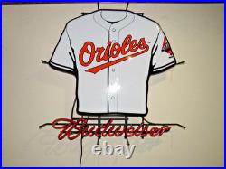 Vintage Rare Original Budweiser Beer Orioles Baseball Lg Neon Advertising Sign
