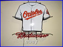 Vintage Rare Original Budweiser Beer Orioles Baseball Lg Neon Advertising Sign