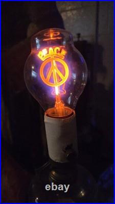 Vintage Rare Working Electrolux Peace Sign Neon Argon Light Bulb Tested Works Vintage Rare Working Electrolux Peace Sign Neon Argon Light Bulb Tested Works
