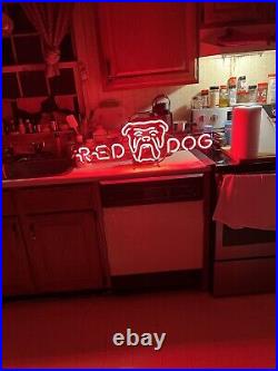 Vintage Red Dog Beer Neon Sign Please Read Description