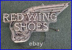 Vintage Red Wing Shoes Neon Sign Advertising
