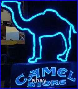 Vintage Retro Camel Neon Logo Classic Store Sign Purple Beautiful Night Lights