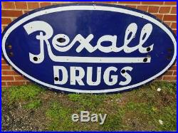 Vintage Rexall Drugs Porcelain Neon Sign 6x3