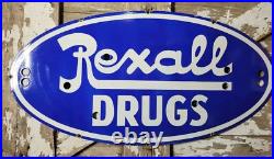 Vintage Rexall Drugs Porcelain Sign 4ft Old Pharmacy Neon Skin Oval Pharmacist Vintage Rexall Drugs Porcelain Sign 4ft Old Pharmacy Neon Skin Oval Pharmacist