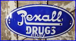 Vintage Rexall Drugs Porcelain Sign 4ft Old Pharmacy Neon Skin Oval Pharmacist Vintage Rexall Drugs Porcelain Sign 4ft Old Pharmacy Neon Skin Oval Pharmacist