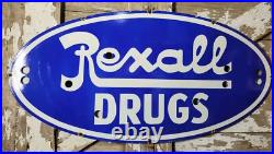 Vintage Rexall Drugs Porcelain Sign 4ft Old Pharmacy Neon Skin Oval Pharmacist Vintage Rexall Drugs Porcelain Sign 4ft Old Pharmacy Neon Skin Oval Pharmacist