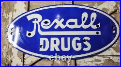 Vintage Rexall Drugs Porcelain Sign 4ft Old Pharmacy Neon Skin Oval Pharmacist Vintage Rexall Drugs Porcelain Sign 4ft Old Pharmacy Neon Skin Oval Pharmacist