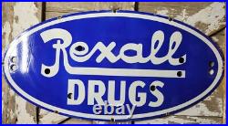 Vintage Rexall Drugs Porcelain Sign 4ft Old Pharmacy Neon Skin Oval Pharmacist Vintage Rexall Drugs Porcelain Sign 4ft Old Pharmacy Neon Skin Oval Pharmacist