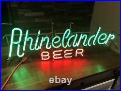 Vintage Rhinelander Beer Neon Sign Wisconsin Wis WI Advertising Bar Sign