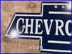 Vintage SSPN Chevrolet Neon Gas & Oil Porcelain Enamel Sign 46x21
