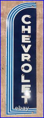 Vintage SSPN Chevrolet Neon Gas & Oil Porcelain Enamel Sign 72x20