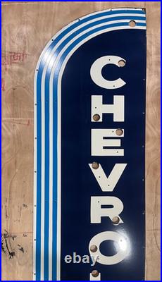Vintage SSPN Chevrolet Neon Gas & Oil Porcelain Enamel Sign 72x20