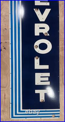 Vintage SSPN Chevrolet Neon Gas & Oil Porcelain Enamel Sign 72x20