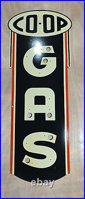 Vintage SSP CO-OP Gas Neon Skin Gas & Oil Porcelain Enamel Sign