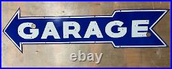 Vintage SSP Garage Arrow Neon Skin Gas & Oil Porcelain Enamel Sign Vintage SSP Garage Arrow Neon Skin Gas & Oil Porcelain Enamel Sign