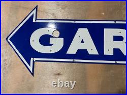 Vintage SSP Garage Arrow Neon Skin Gas & Oil Porcelain Enamel Sign Vintage SSP Garage Arrow Neon Skin Gas & Oil Porcelain Enamel Sign