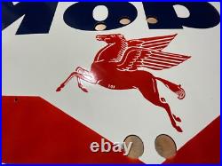 Vintage SSP Mobil Gas Neon Skin Gas & Oil Porcelain Enamel Sign 72x36