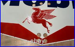 Vintage SSP Mobil Gas Neon Skin Gas & Oil Porcelain Enamel Sign 72x36