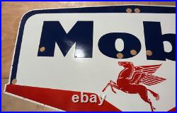 Vintage SSP Mobil Gas Neon Skin Gas & Oil Porcelain Enamel Sign 72x36