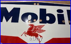 Vintage SSP Mobil Gas Neon Skin Gas & Oil Porcelain Enamel Sign 72x36