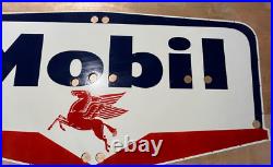 Vintage SSP Mobil Gas Neon Skin Gas & Oil Porcelain Enamel Sign 72x36