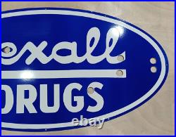 Vintage SSP Rexall Drugs Neon Skin Gas & Oil Porcelain Enamel Sign Vintage SSP Rexall Drugs Neon Skin Gas & Oil Porcelain Enamel Sign