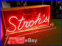Vintage STROH'S Beer (Lite)Neon Sign, Circa Never Used Original Box
