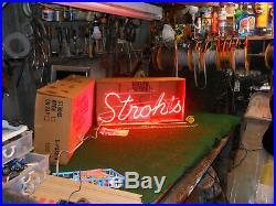 Vintage STROH'S Beer (Lite)Neon Sign, Circa Never Used Original Box