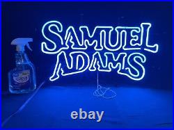 Vintage Sam Adams Beer Co 22x12 Blue LED Sign Lamp Light Neon (Rare)