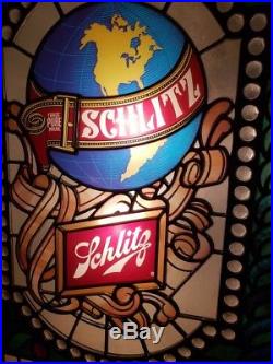 Vintage Schlitz Beer Neon Sign 1977 With Union Sticker