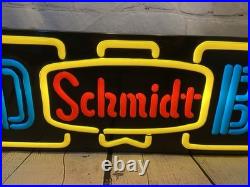 Vintage Schmidt Beer Lighted Sign Cold Beer G Heileman Brewing Co Neon Look