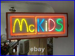 Vintage Sears McKids Neon 38x16x4 McDonalds Light Up Sign