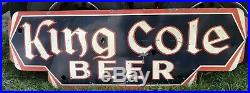 Vintage Single Sided Die Cut King Cole Beer Sign By Huber Neon / Gas Oil Soda