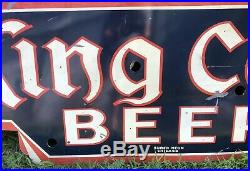 Vintage Single Sided Die Cut King Cole Beer Sign By Huber Neon / Gas Oil Soda