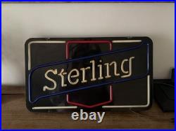 Vintage Sterling Beer Neon Illuminated Sign Works Great 22 X 13