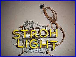 Vintage Stroh Light Neon Electric Beer Sign Bar Restaurant Decor Advertising
