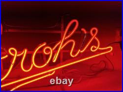 Vintage Stroh's Beer Neon Hanging Bar Light Sign 23 Everbrite 1988 Gas Tube Red